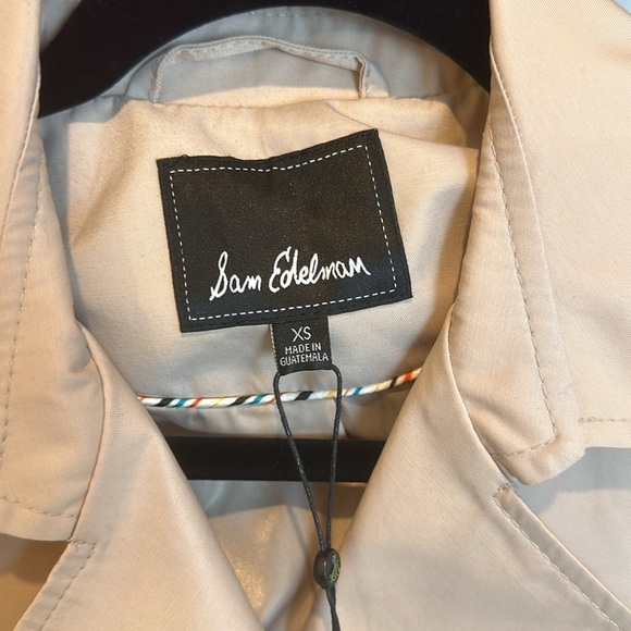 Sam Edelman tan short length trench/rain coat size XS NWT - Picture 2 of 5